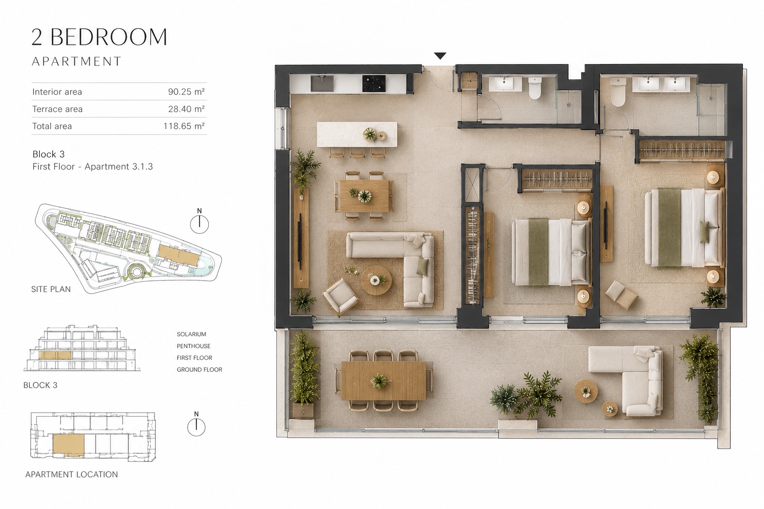 Floorplan for Two bedroom apartment