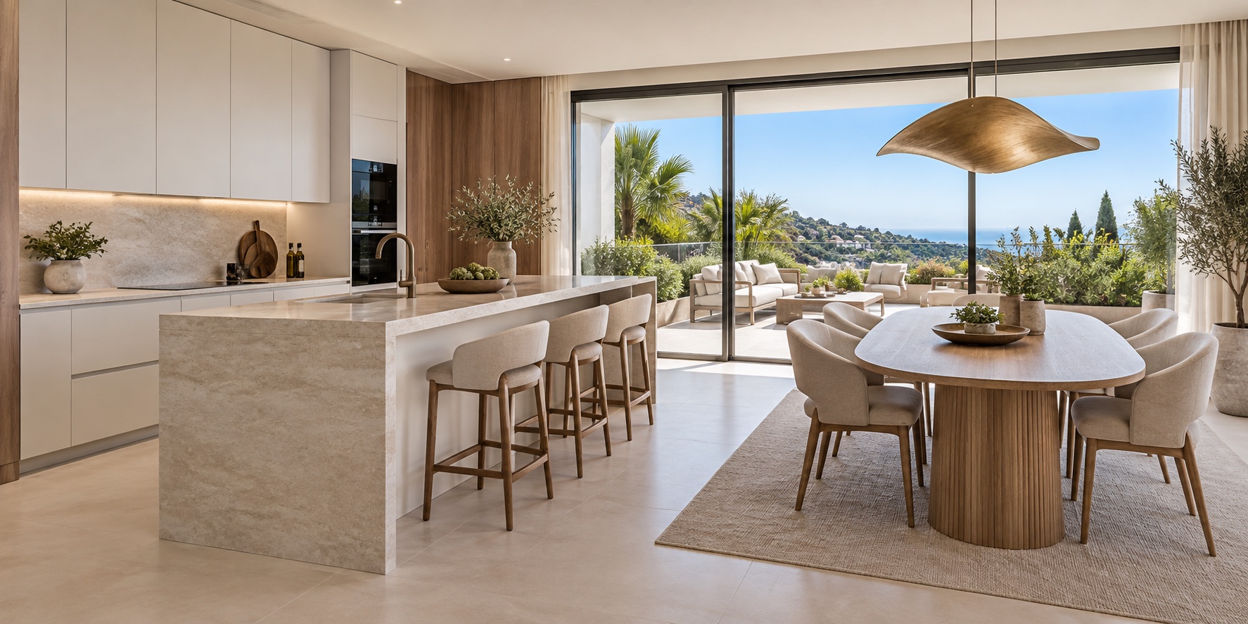 Illustrative kitchen and dining area